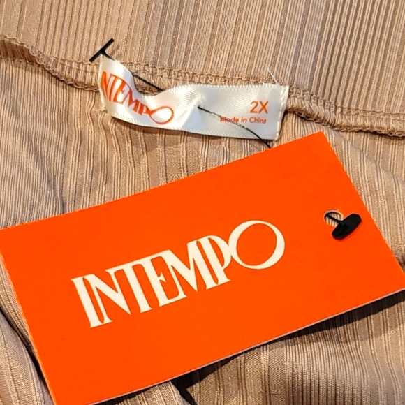 Intempo Neutral Beige Maxi Skirt Textured Woman's Plus 2X JJ2095 - Picture 3 of 9